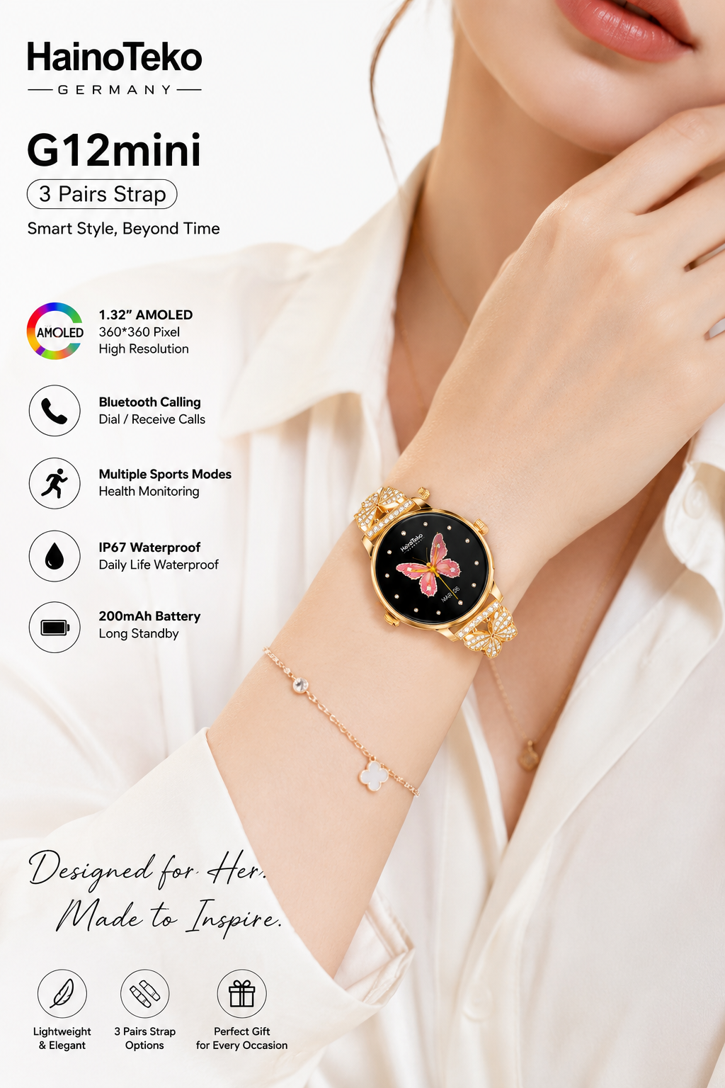 HainoTeko G12 Mini Women's Smartwatch
