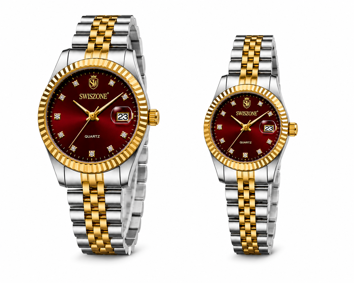 SWISZONE® Timeless Elegance Couple Watch Set