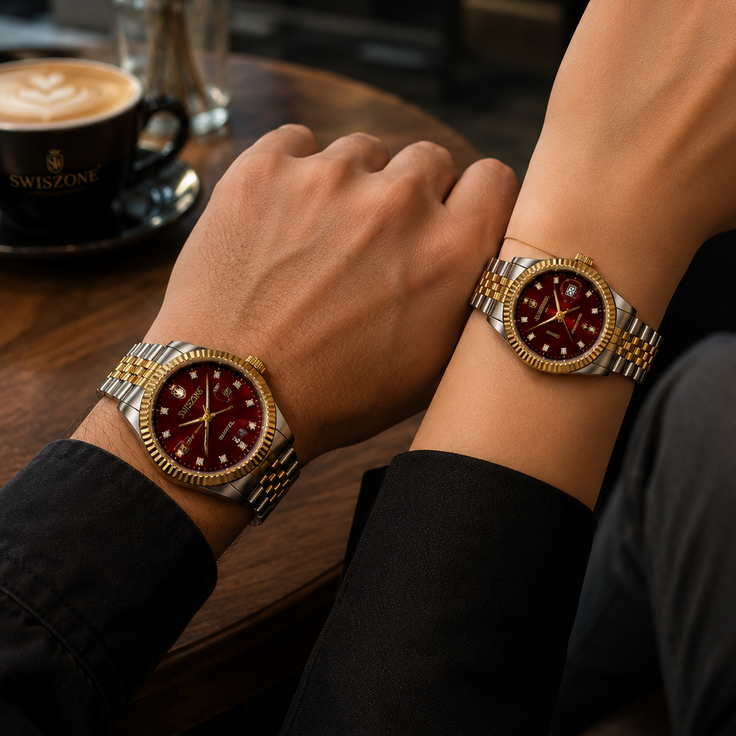 SWISZONE® Timeless Elegance Couple Watch Set