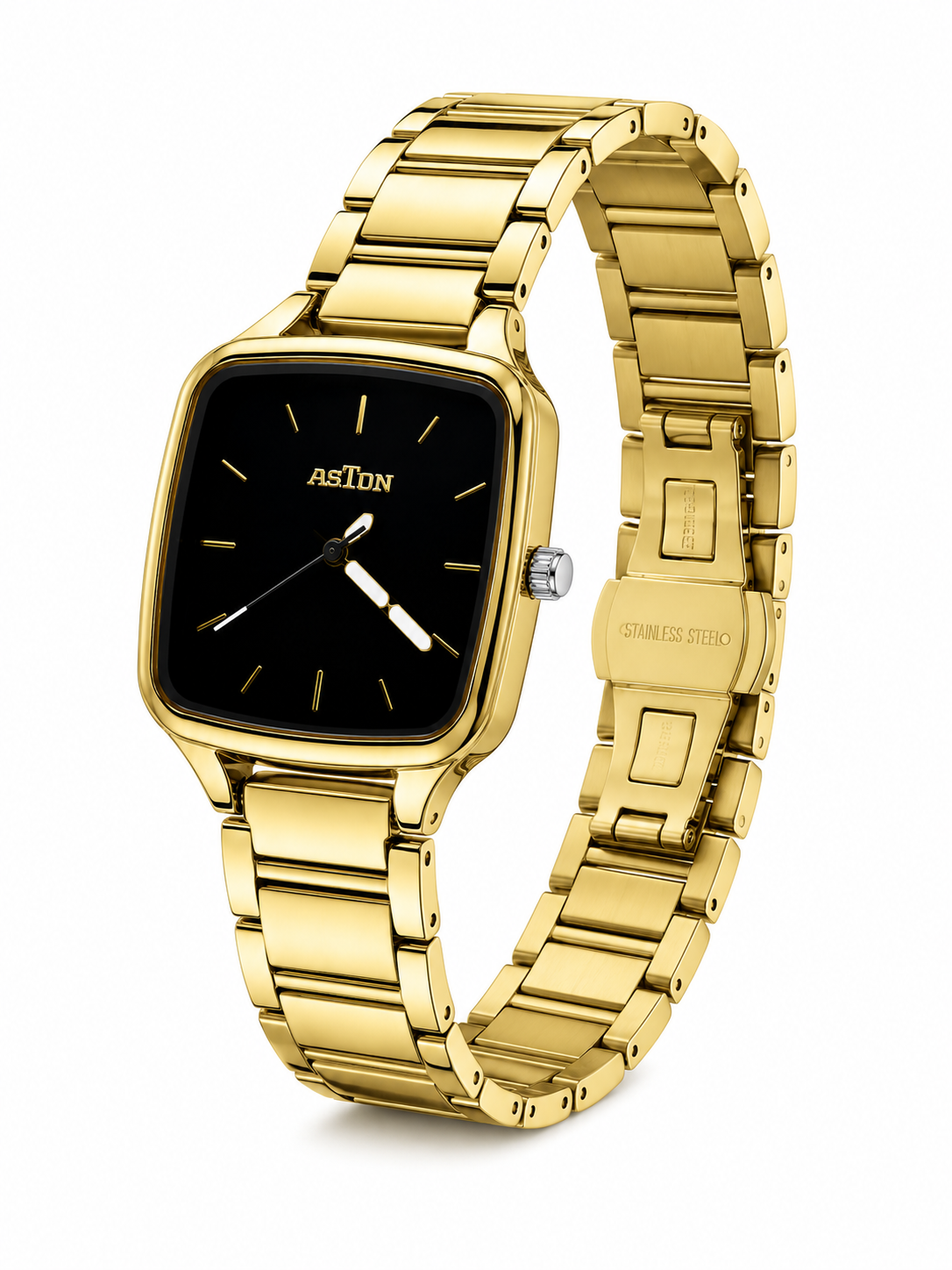 ASTON Royale Square Gold Luxury Quartz Watch for Men