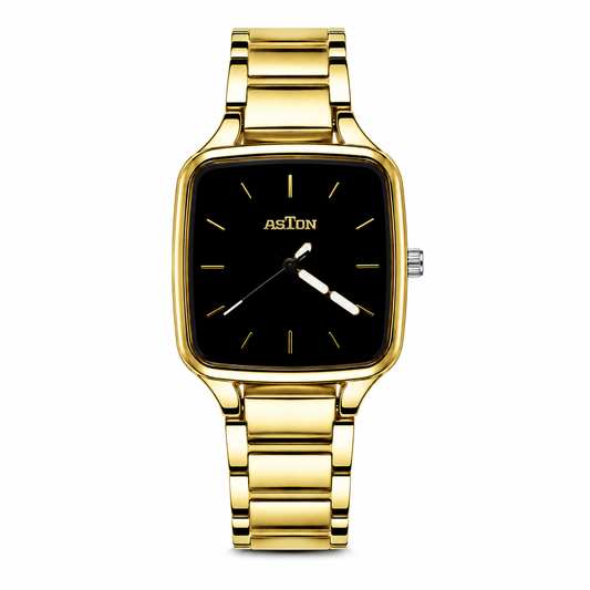 ASTON Royale Square Gold Luxury Quartz Watch for Men
