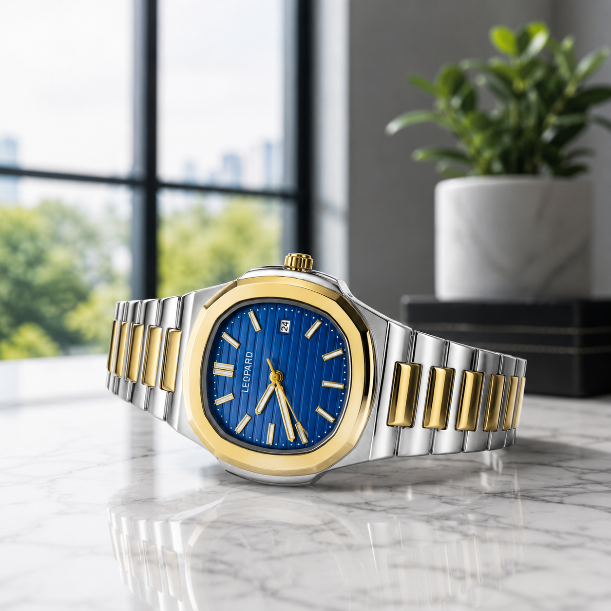 LEOPARD Royal Blue Prestige Two-Tone Quartz Watch