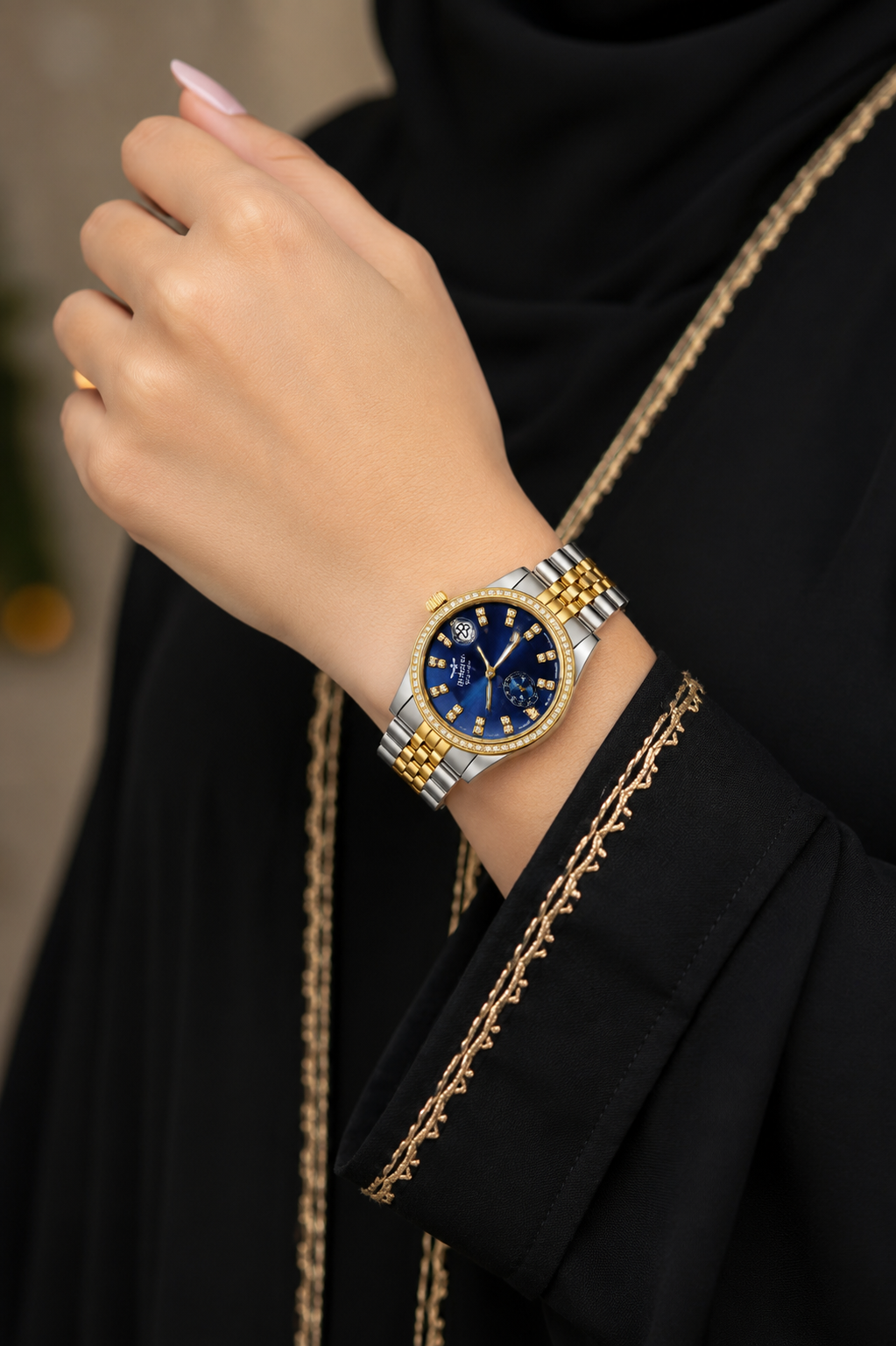 Domino Polo Cardin Luxury Blue Dial Two-Tone